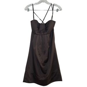 BCBG Paris Brown Dress Sleeveless Fit Flare Cocktail Party Event y2k Size 8